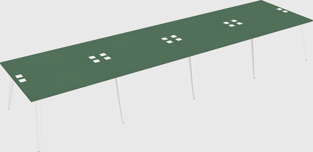 Shared rectangular office desk system