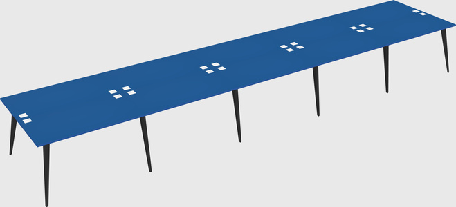 Shared rectangular office desk system
