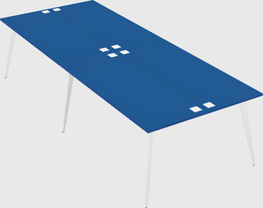 Shared rectangular office desk system
