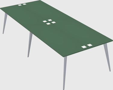 Shared rectangular office desk system
