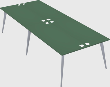 Shared rectangular office desk system