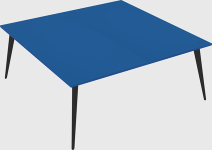 Shared rectangular office desk system