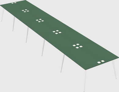 Shared rectangular office desk system