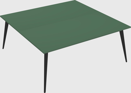 Shared rectangular office desk system
