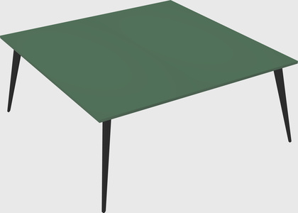 Shared rectangular office desk system