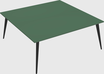 Shared rectangular office desk system
