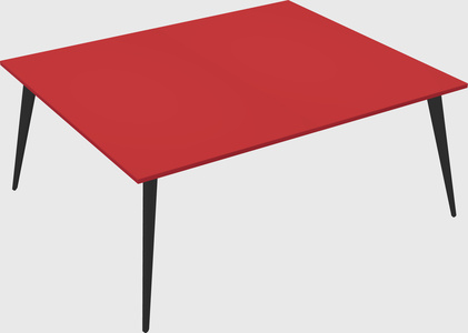 Shared rectangular office desk system