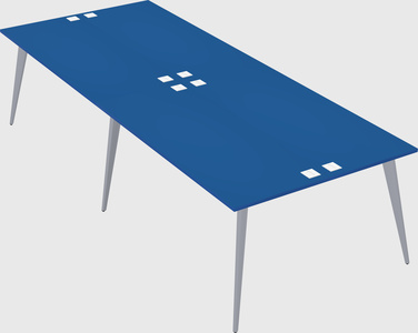 Shared rectangular office desk system