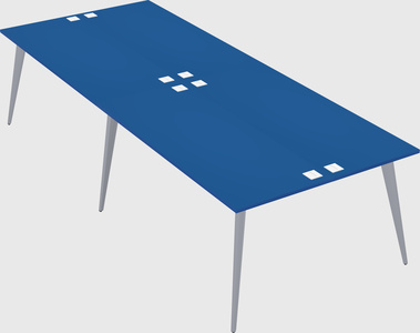 Shared rectangular office desk system