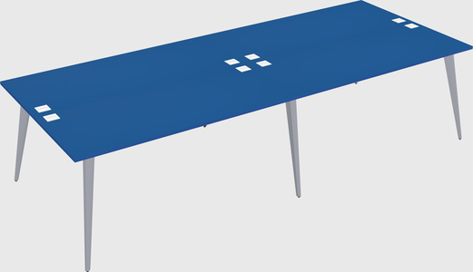 Shared rectangular office desk system