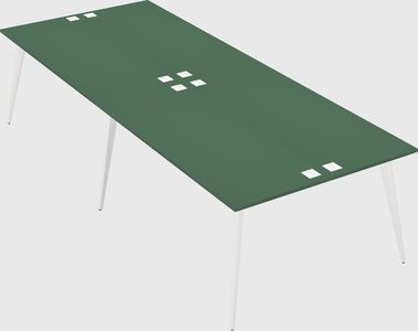 Shared rectangular office desk system
