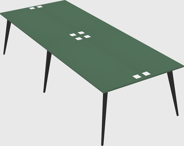 Shared rectangular office desk system