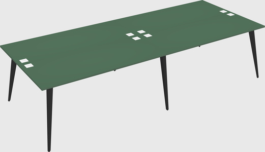 Shared rectangular office desk system