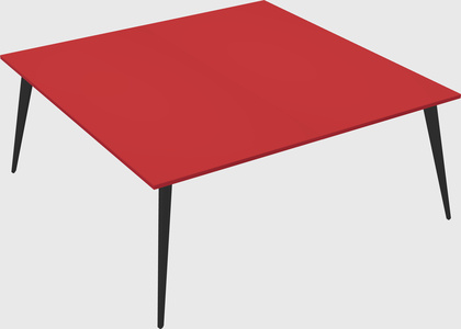 Shared rectangular office desk system