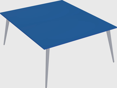 Shared rectangular office desk system