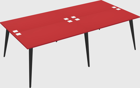 Shared rectangular office desk system