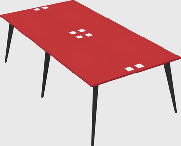 Shared rectangular office desk system