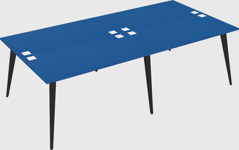 Shared rectangular office desk system