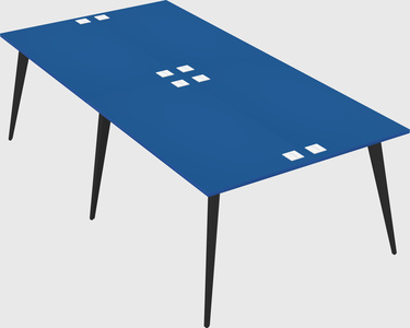 Shared rectangular office desk system