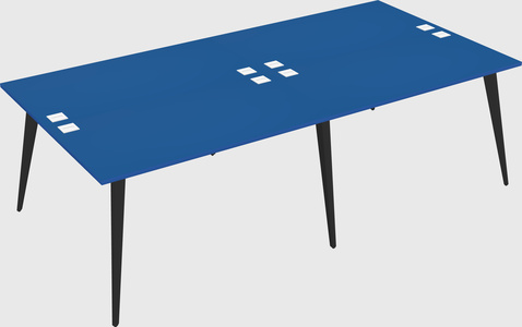 Shared rectangular office desk system