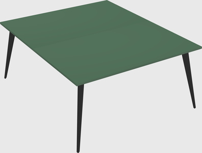 Shared rectangular office desk system