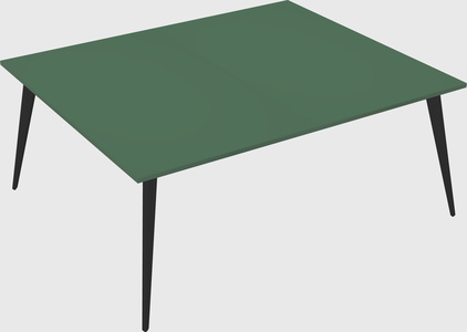 Shared rectangular office desk system
