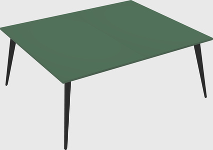 Shared rectangular office desk system