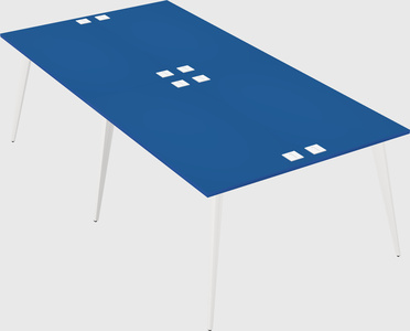 Shared rectangular office desk system