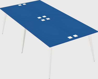 Shared rectangular office desk system