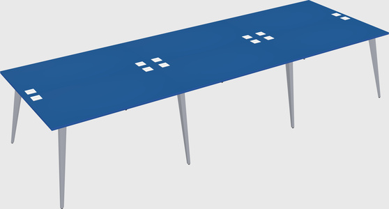 Shared rectangular office desk system
