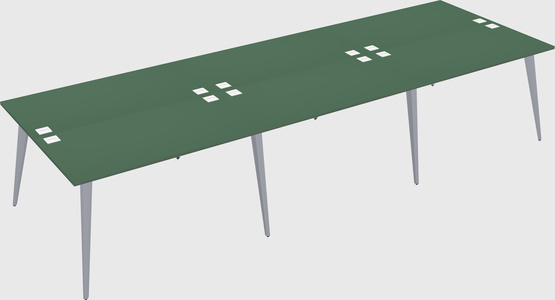 Shared rectangular office desk system