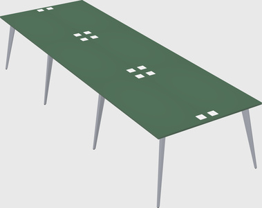 Shared rectangular office desk system