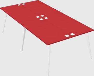 Shared rectangular office desk system