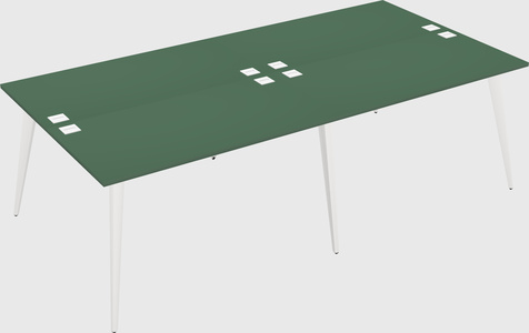 Shared rectangular office desk system