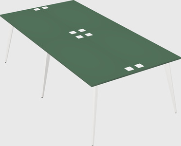 Shared rectangular office desk system