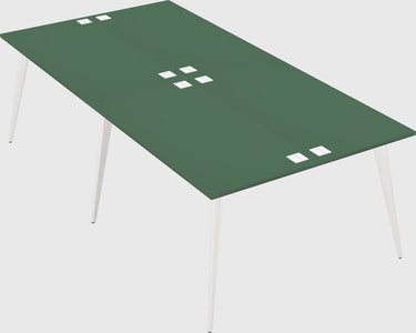 Shared rectangular office desk system