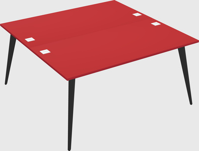 Shared rectangular office desk system