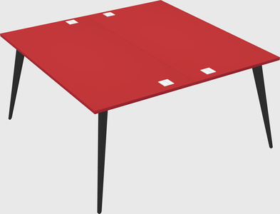Shared rectangular office desk system