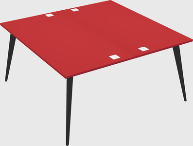 Shared rectangular office desk system