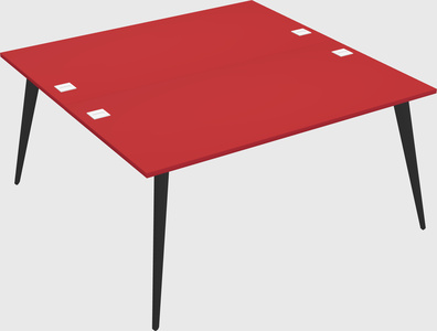 Shared rectangular office desk system