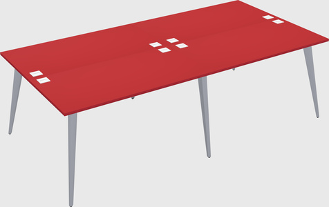 Shared rectangular office desk system