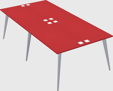 Shared rectangular office desk system