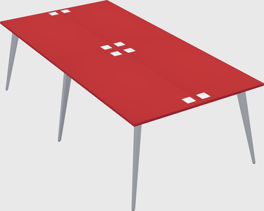 Shared rectangular office desk system