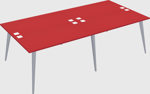 Shared rectangular office desk system