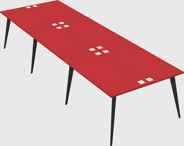 Shared rectangular office desk system