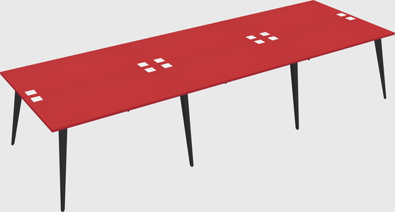 Shared rectangular office desk system
