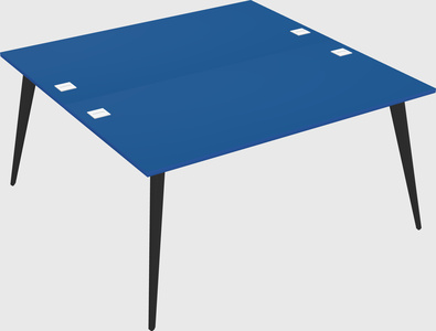 Shared rectangular office desk system