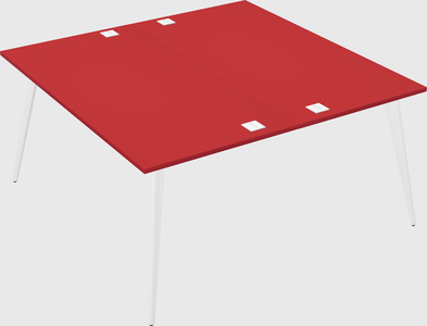 Shared rectangular office desk system