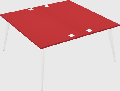 Shared rectangular office desk system