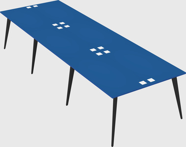 Shared rectangular office desk system